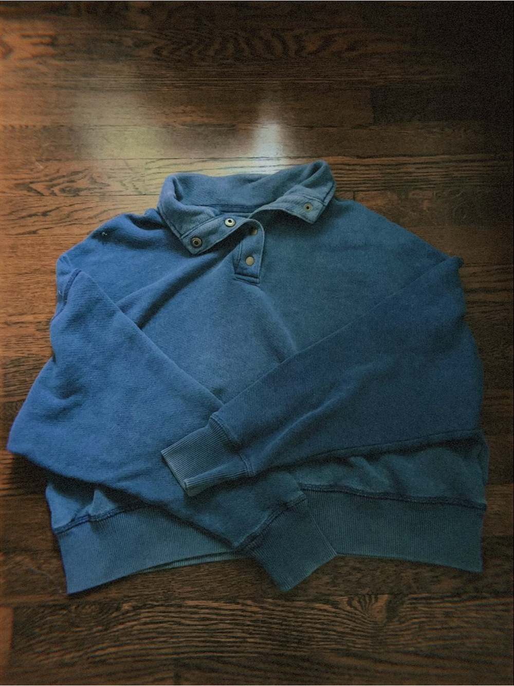 American Eagle Outfitters Blue Zip-Button Pullover Sweater